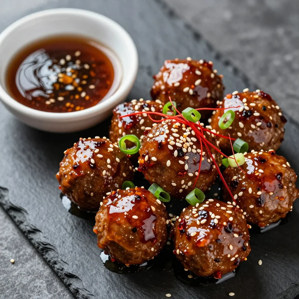 Sweet and Spicy Asian Meatballs for New Year's Appetizers