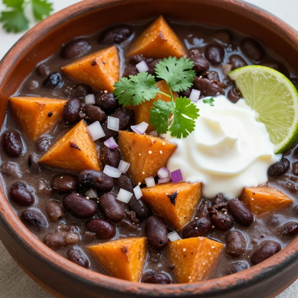 Hearty Black Bean Stew with Sweet Potato for Detox