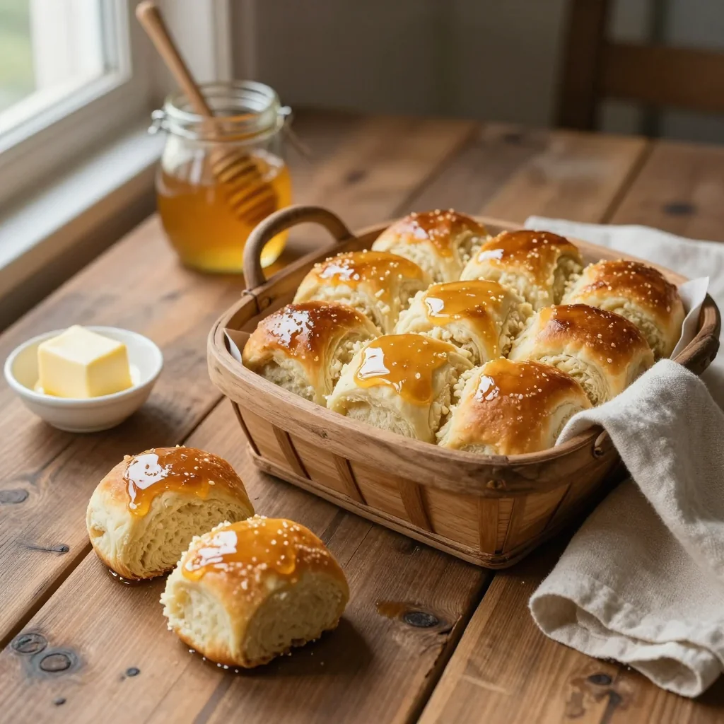 Dinner Rolls with Honey Butter Homemade