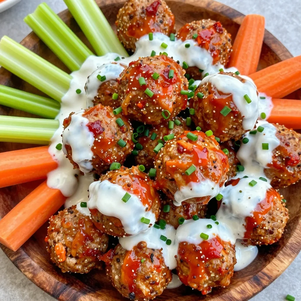 Buffalo Chicken Meatballs Perfect For Football