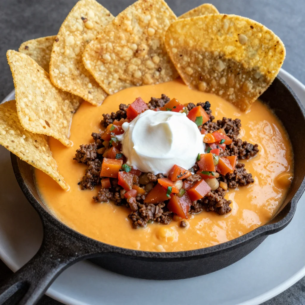 NFL Playoff Queso Dip for Football Party Snacking