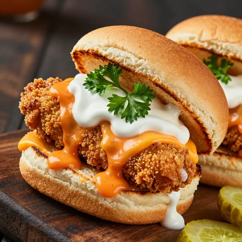 NFL Playoff Buffalo Chicken Sliders with Ranch
