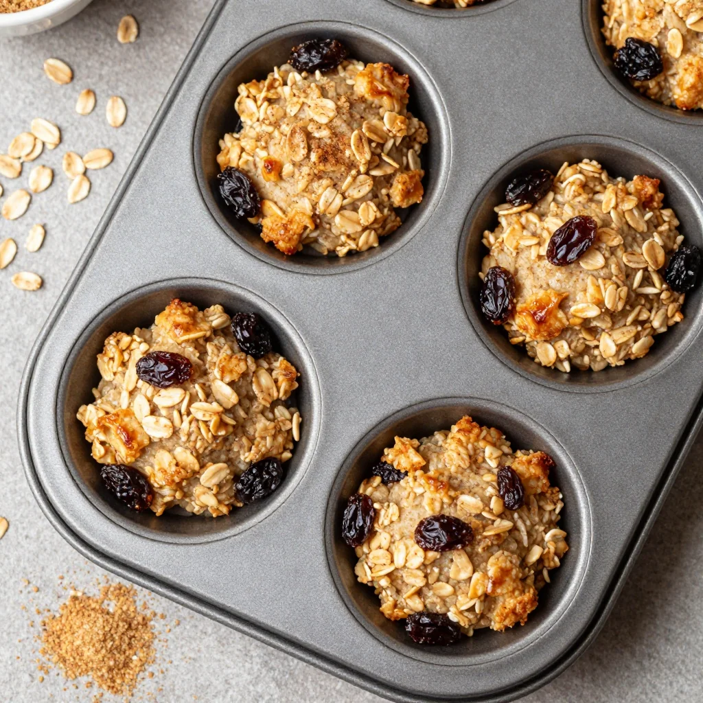 Freezer-Friendly Breakfast Oatmeal Cups with Raisins