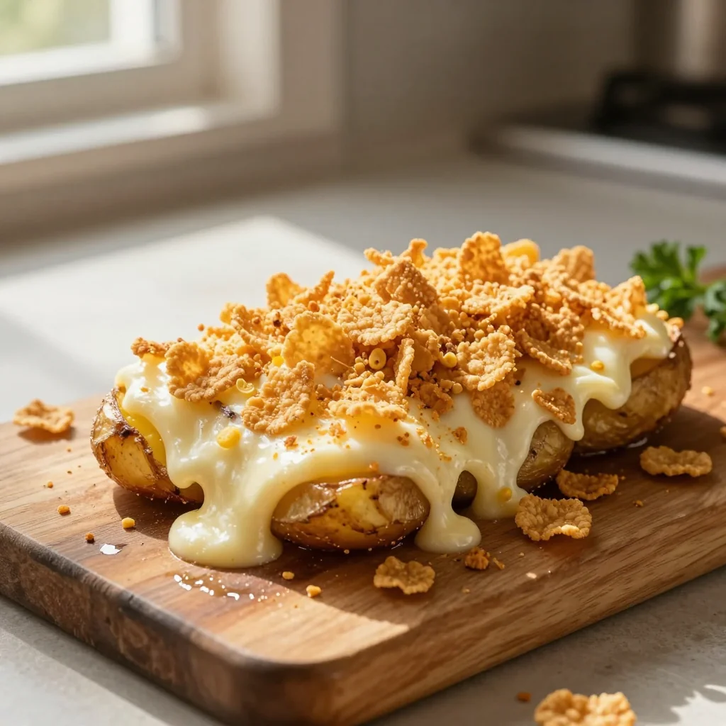 Cheesy Potatoes with Cornflakes