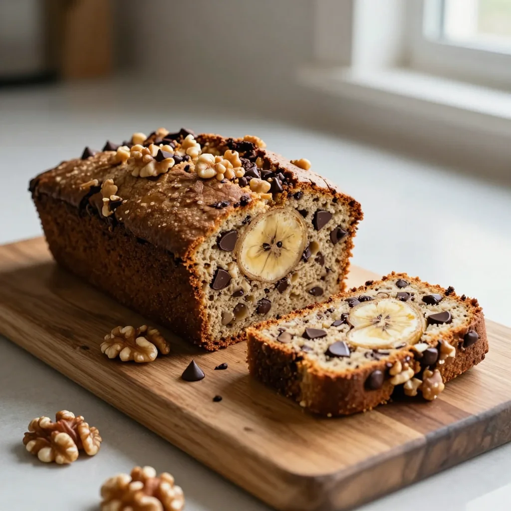 Chocolate Chip Banana Bread with Nuts