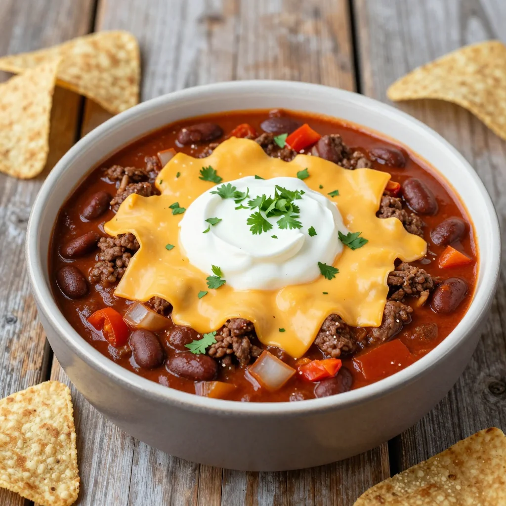 NFL Playoff Tailgate Chili with Beans and Ground Beef