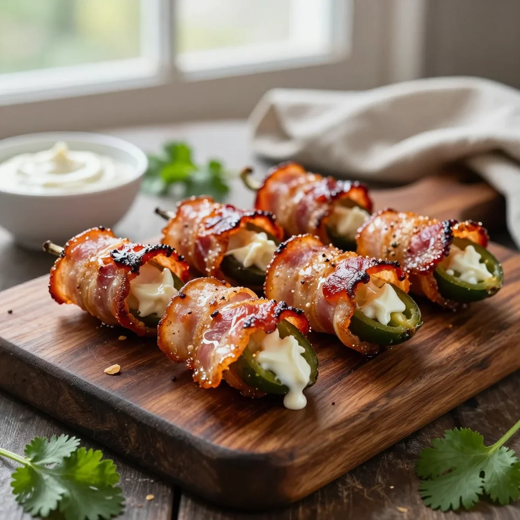 Bacon Wrapped Jalapeno Poppers with Cream Cheese