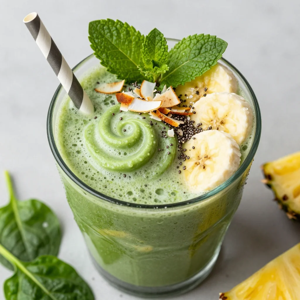 Tropical Detox Breakfast Shake with Spinach