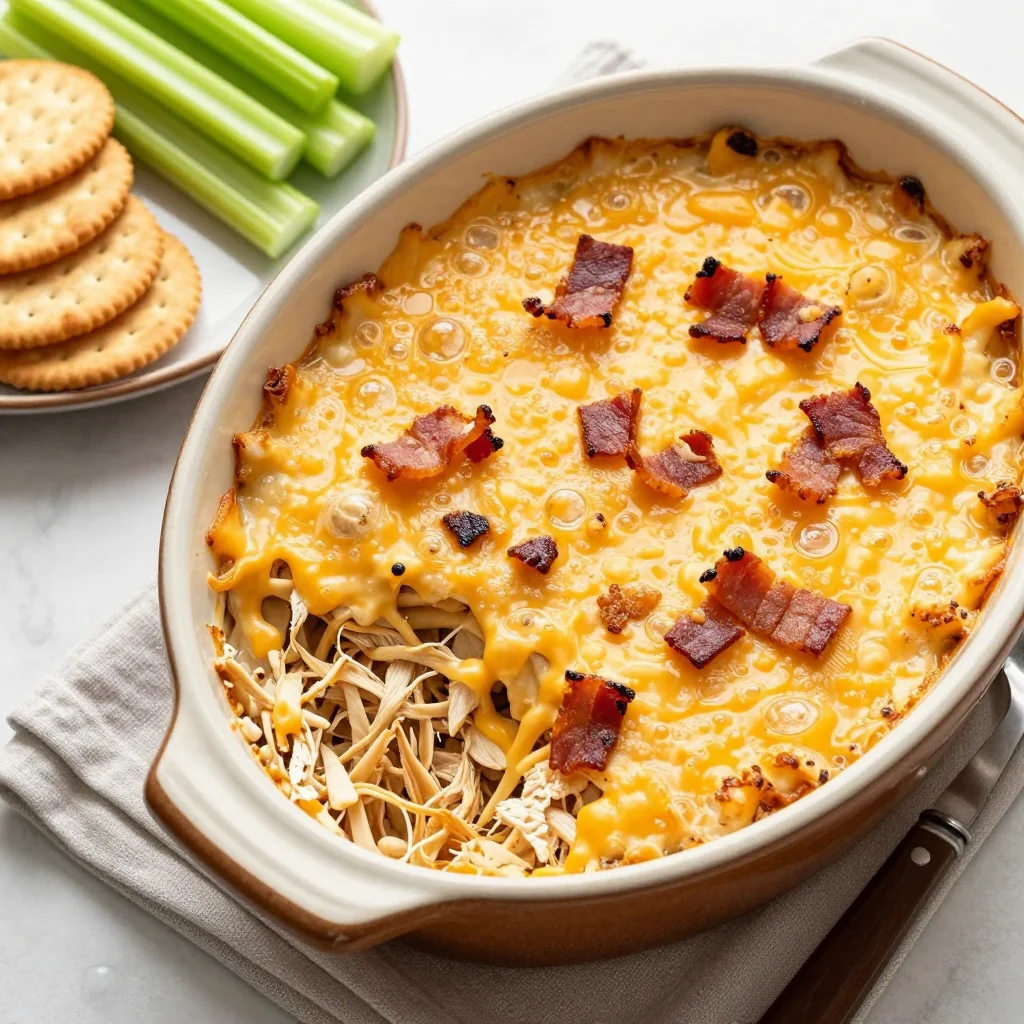 Cheesy Slow Cooker Chicken Bacon Ranch Dip