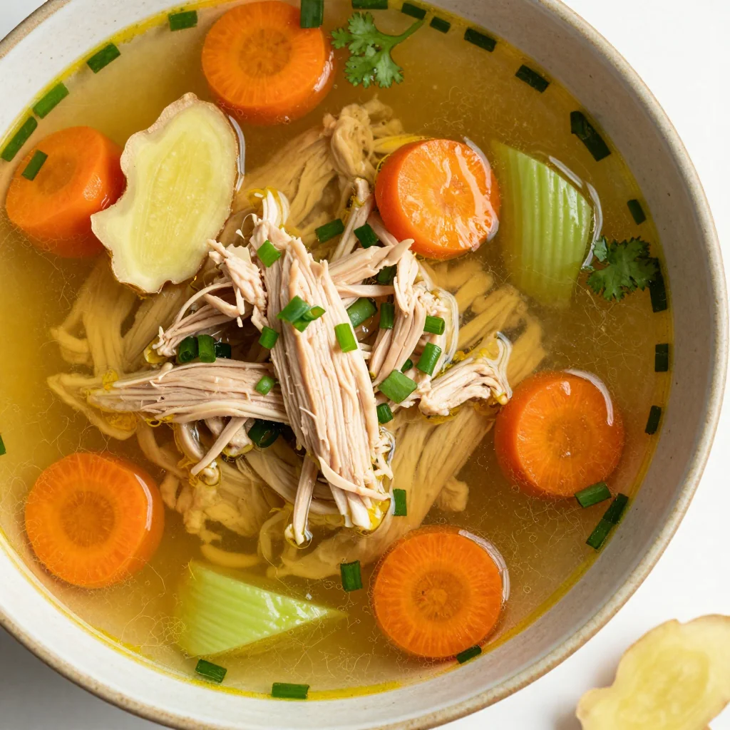 Slow Cooker Ginger Chicken Soup For New Year's Healthy Reset