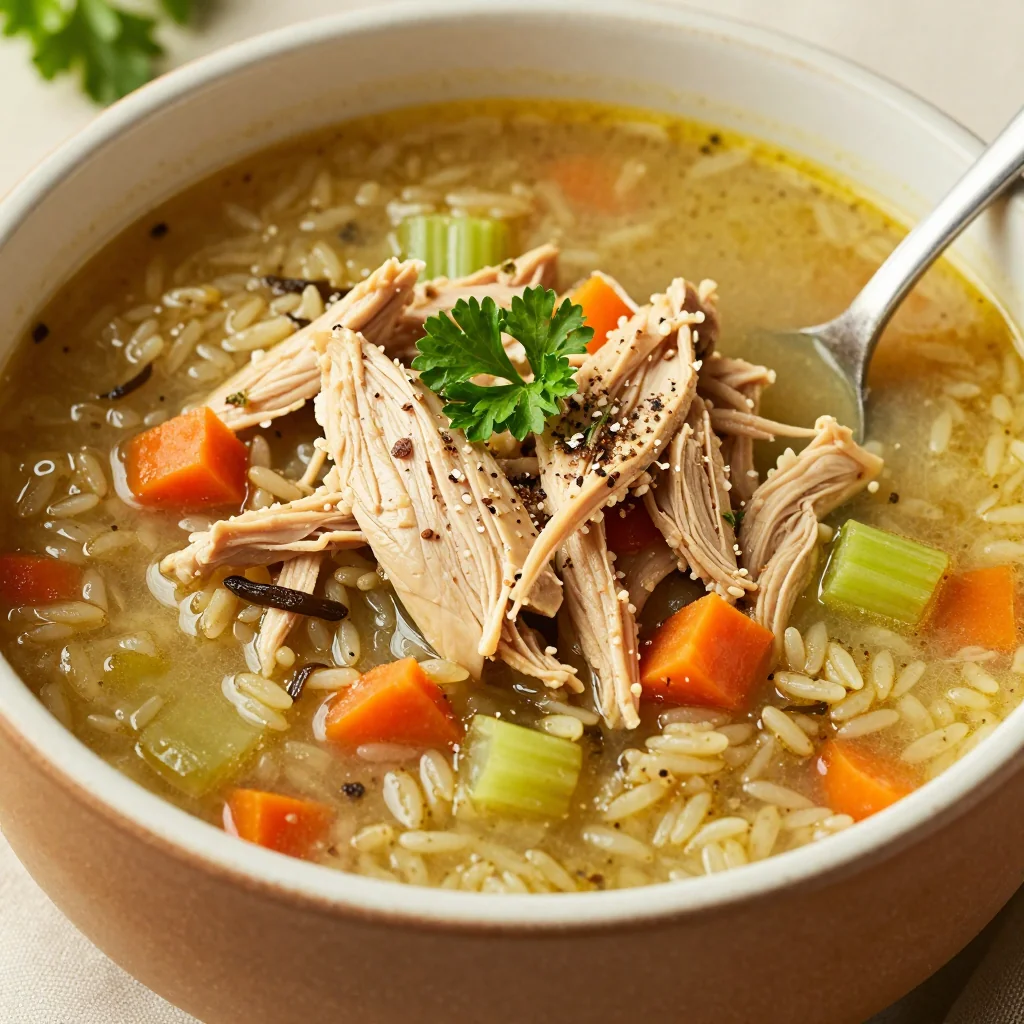 Clean Eating Chicken and Wild Rice Soup for Meal Prep