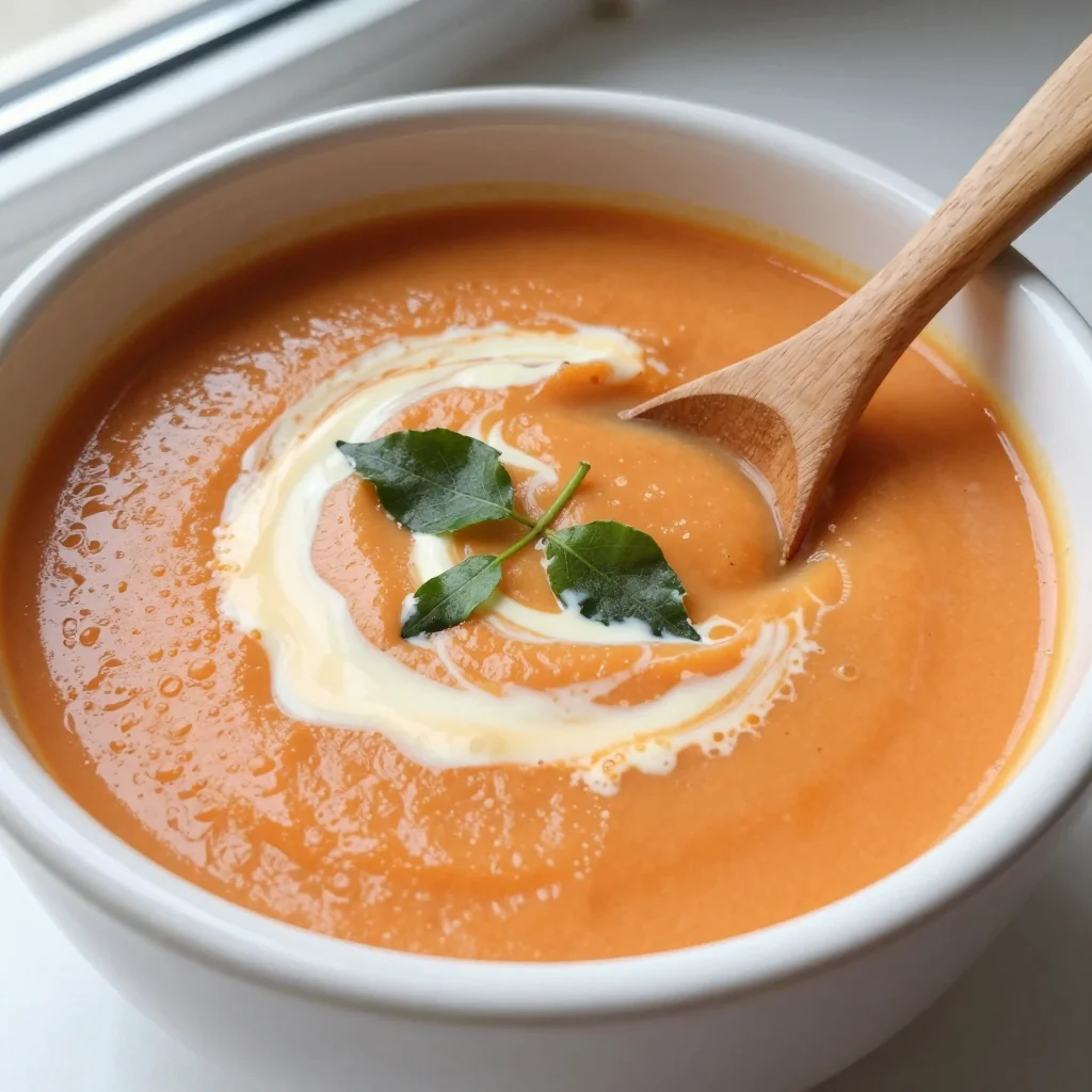 Creamy Tomato Basil Soup with Heavy Cream