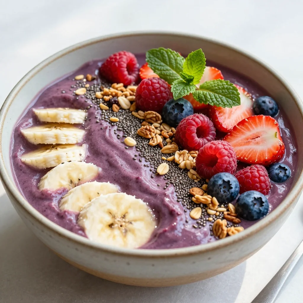 Healthy Berry Smoothie Bowl for Breakfast