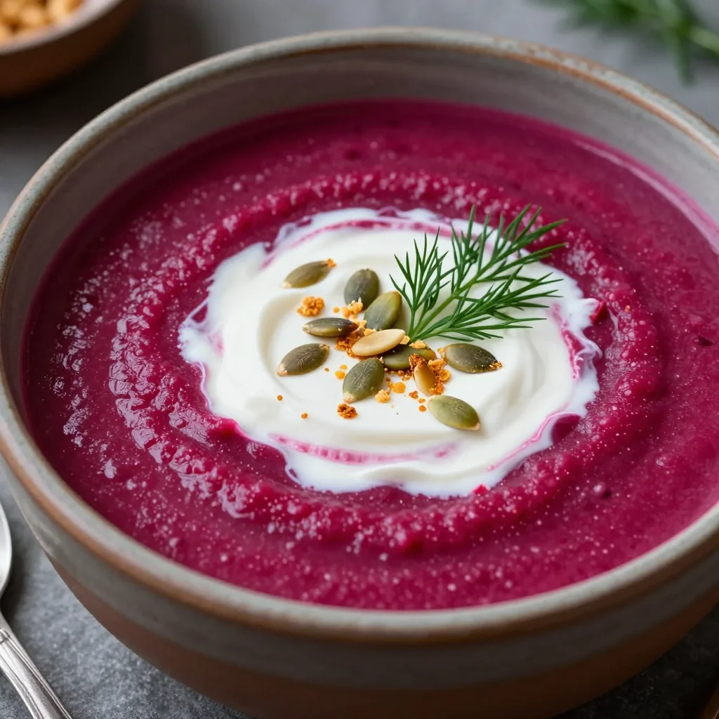 healthy sweet potato and beet soup for cold january evenings