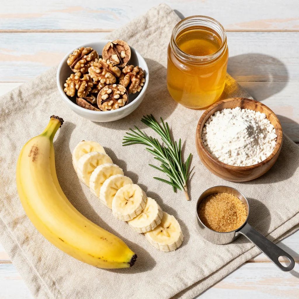 All ingredients for Banana Walnut Bread Moist and Delicious