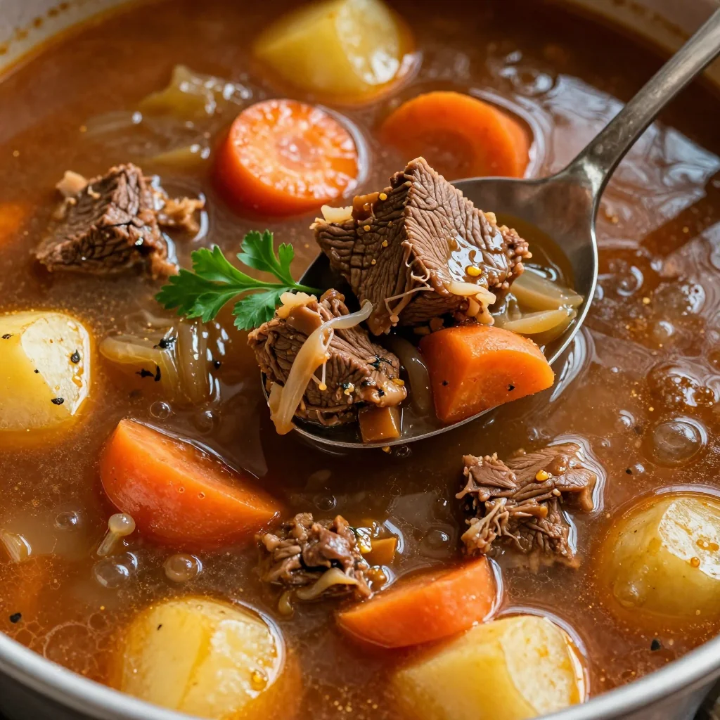 Quick Weeknight Freezer Meal Slow Cooker Beef Soup for Winter