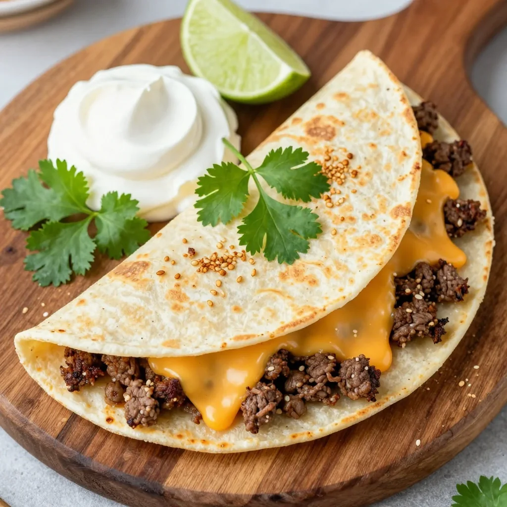 Kid Friendly Cheesy Ground Beef Quesadillas Recipe
