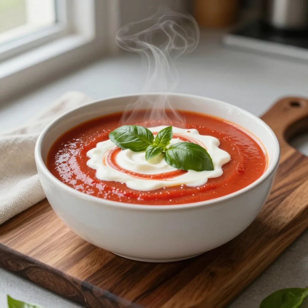 Tomato Basil Soup Creamy with Heavy Cream