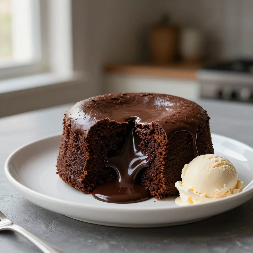 Chocolate Lava Cake with Vanilla Ice Cream