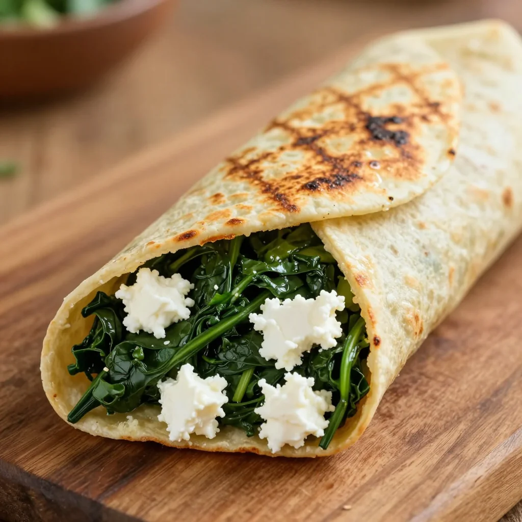 Freezer Ready Breakfast Burritos with Spinach and Feta Cheese