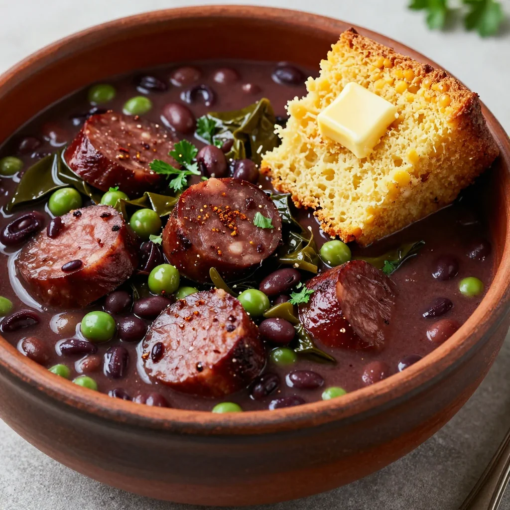 Slow Cooker Black-Eyed Pea Stew for New Year's Luck