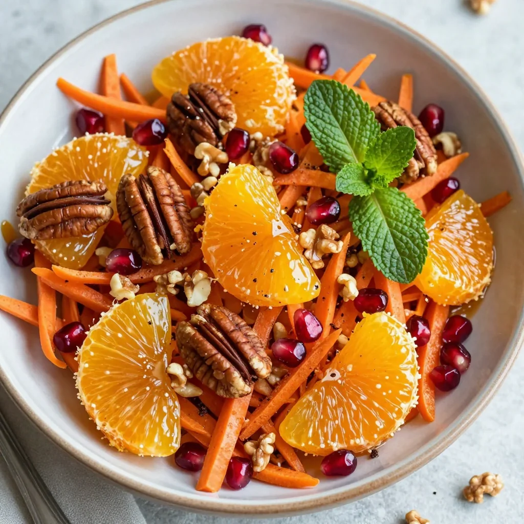 warm spiced orange and carrot salad with toasted nuts for winter breakfasts