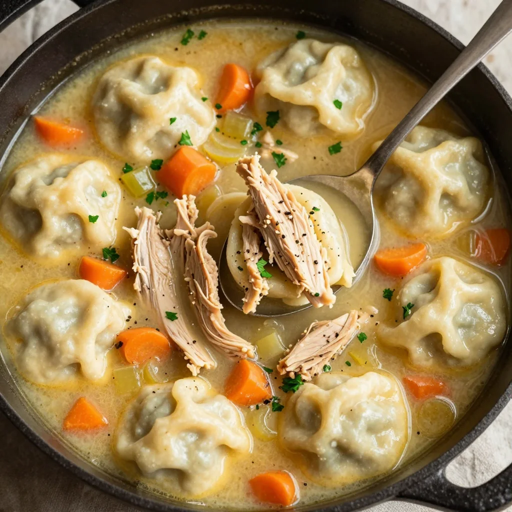 Easy Slow Cooker Chicken and Dumplings for Winter