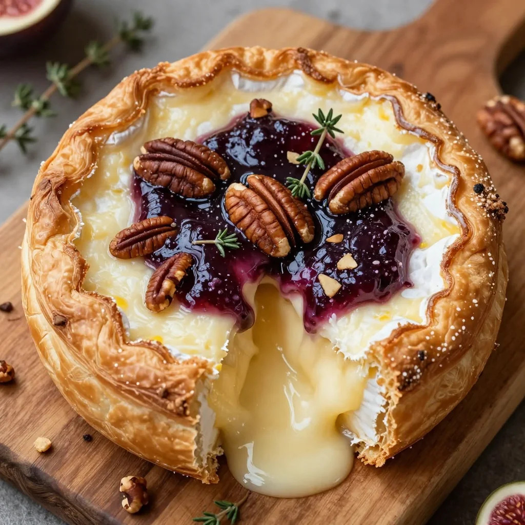 Showstopper Baked Brie with Fig Jam and Pecans
