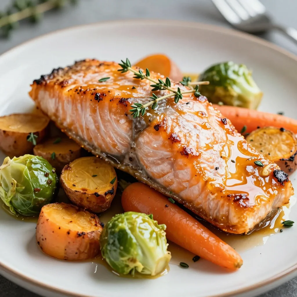 Air Fryer Salmon with Roasted Winter Veggies