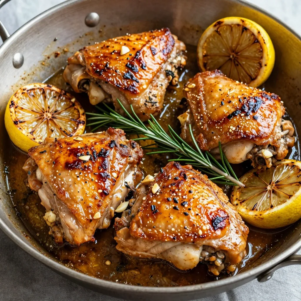 Baked Chicken Thighs with a Lemon Herb Marinade