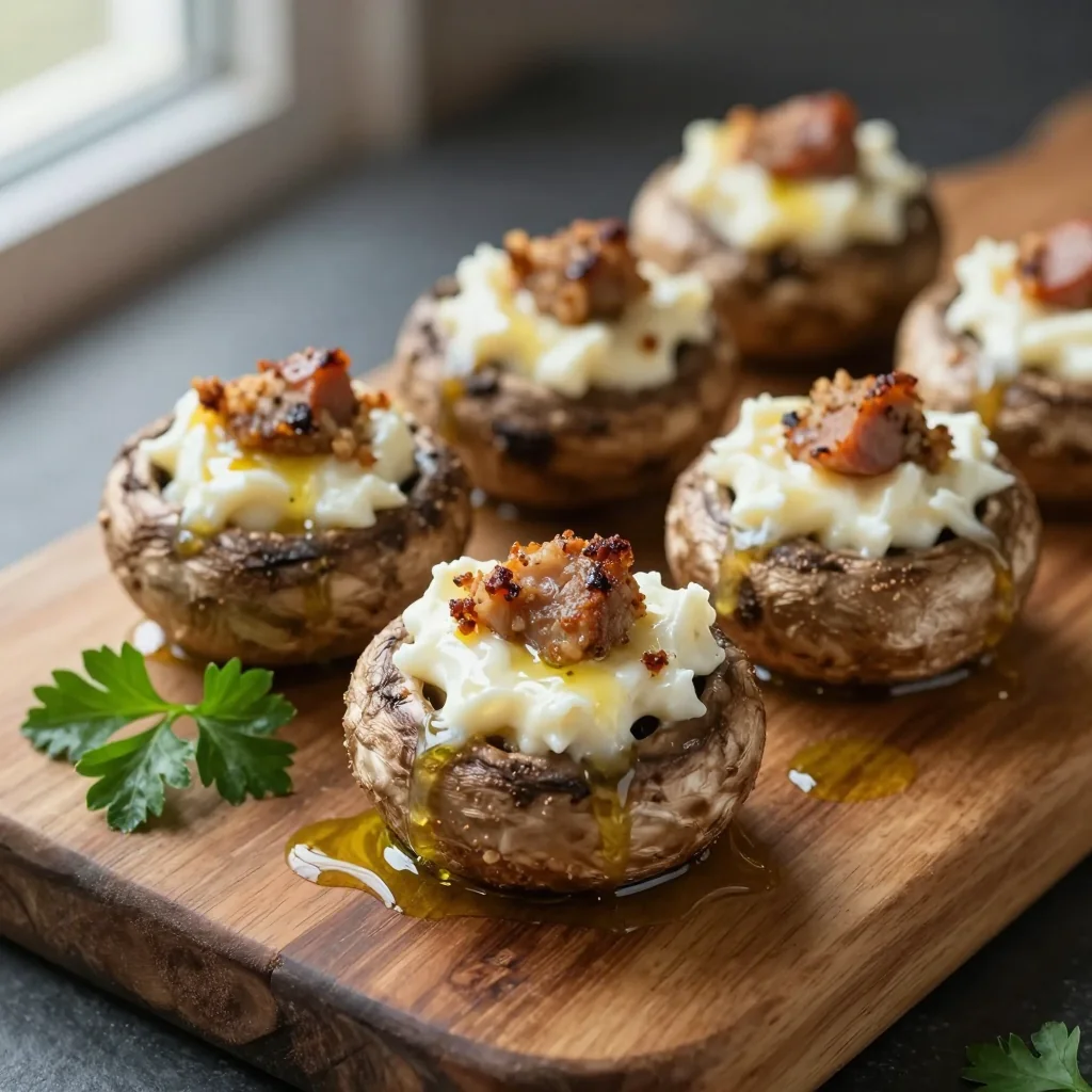 Stuffed Mushrooms with Sausage and Cream Cheese