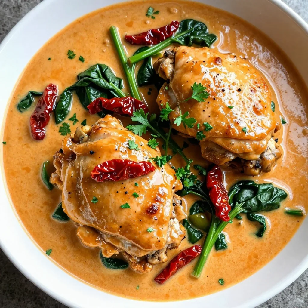 Slow Cooker Whole30 Creamy Tuscan Garlic Chicken