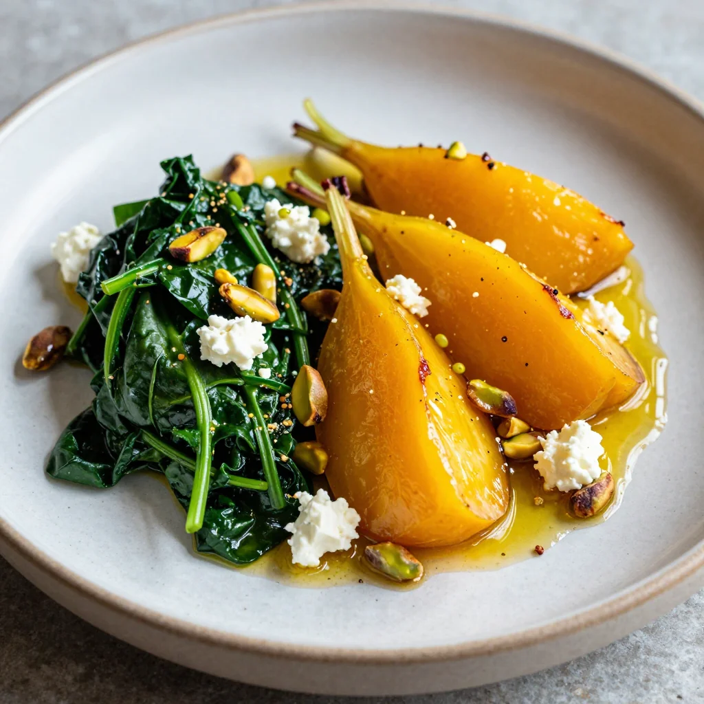 warm citrus roasted beet and spinach salad for slow mornings
