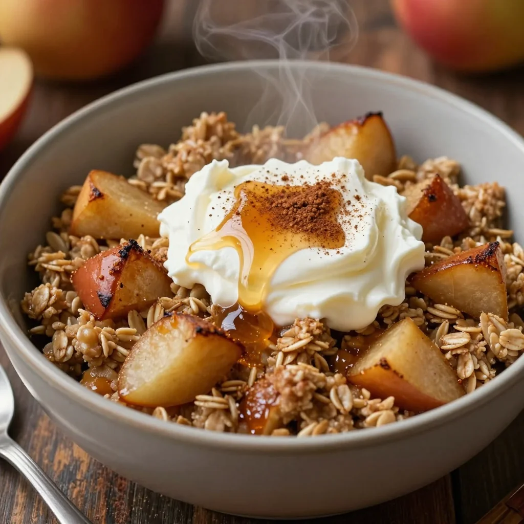 Baked Apple and Cinnamon Oatmeal for Cozy Breakfast