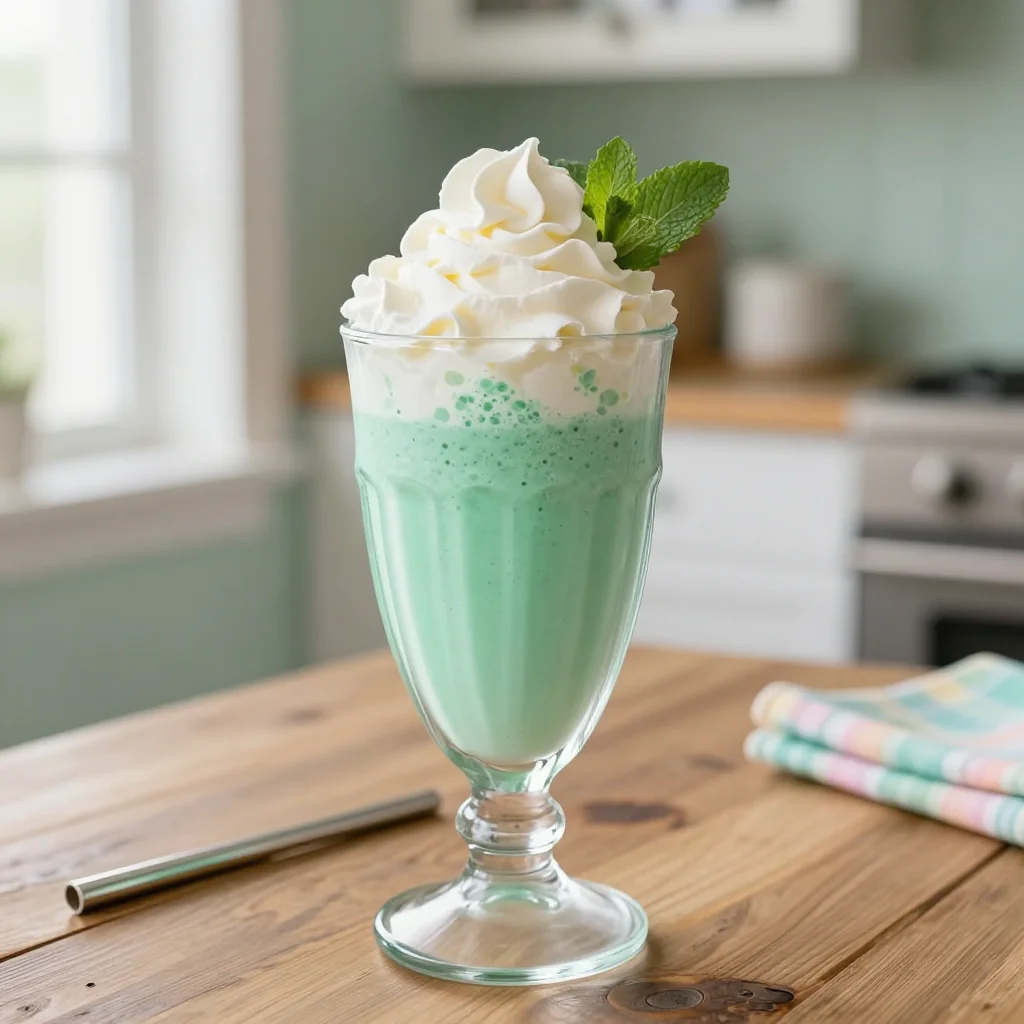 Homemade Shamrock Shakes with Mint and Whipped Cream