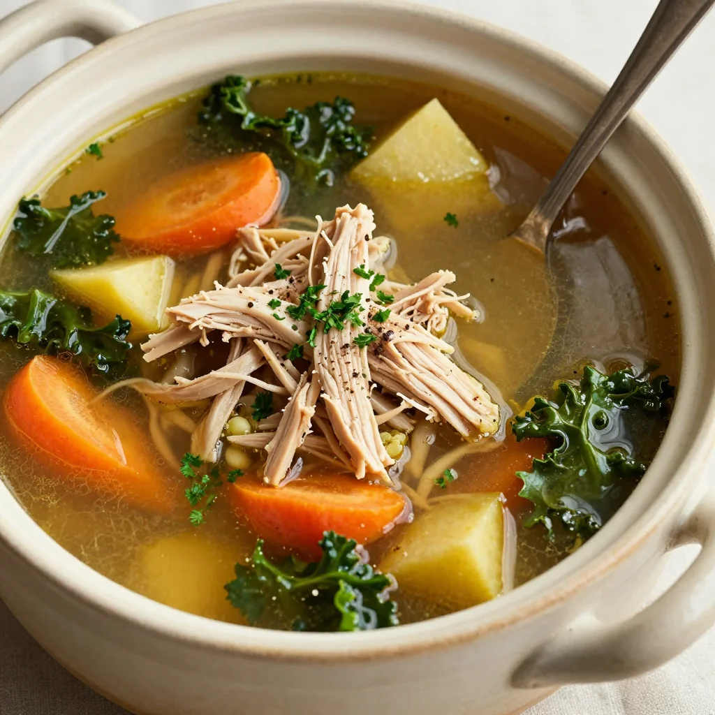 one pot garlic chicken and winter vegetable soup for busy families