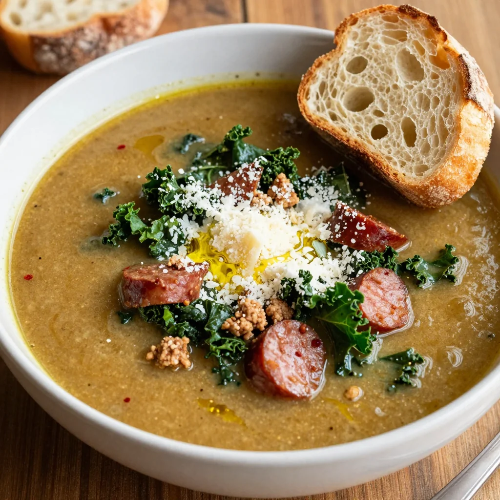 High Protein Tuscan Kale and Sausage Soup