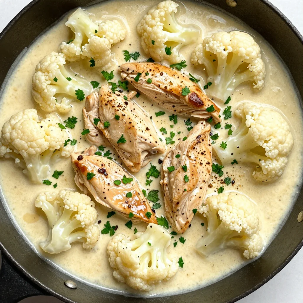 One Pot Creamy Chicken and Cauliflower for Low Carb