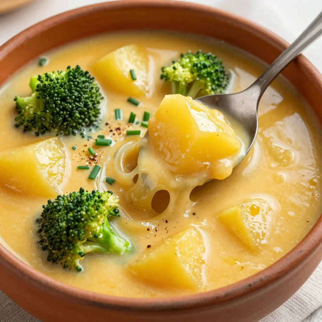Creamy Broccoli Potato Cheddar Soup In One Pot