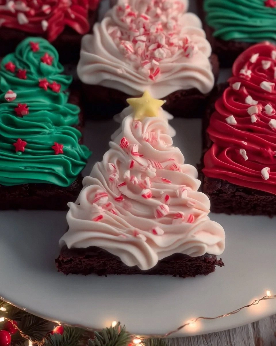 Festive Frosted Christmas Brownies