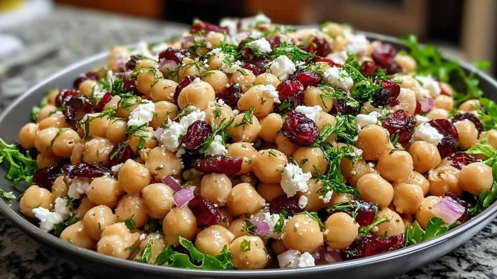 Feta and Cranberry Chickpea Sa