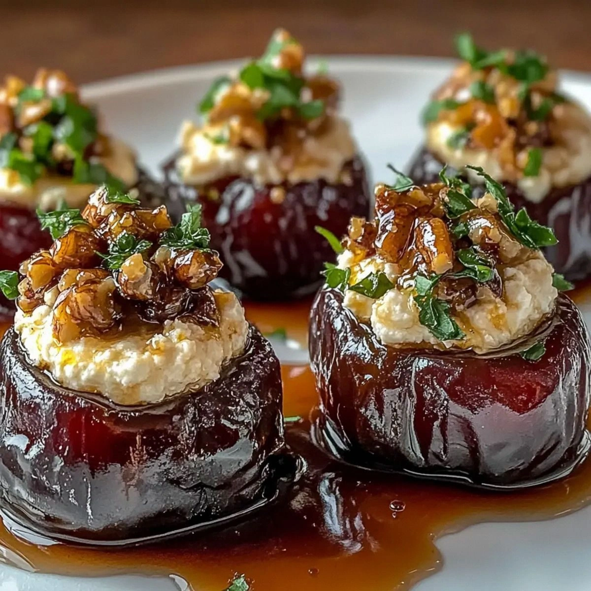 Feta-Parmesan Stuffed Dates with Honey-Walnut Crunch Bliss