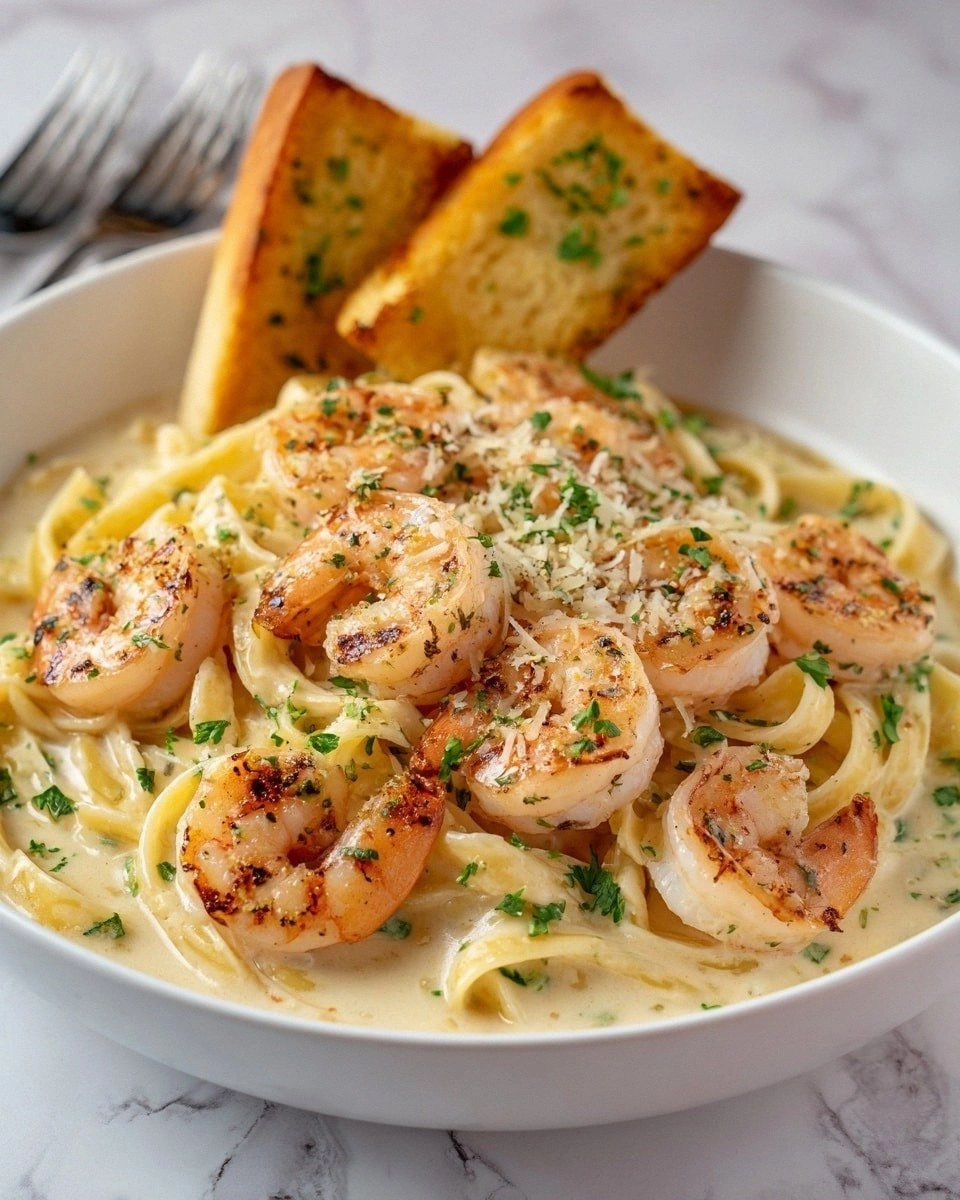 Fettuccine Alfredo with Shrimp