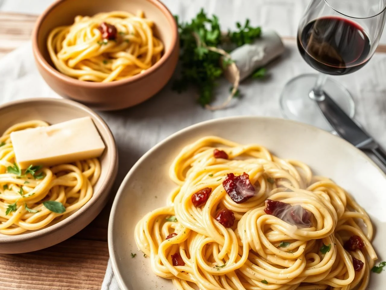 Fettuccine With Creamy Bacon Sauce
