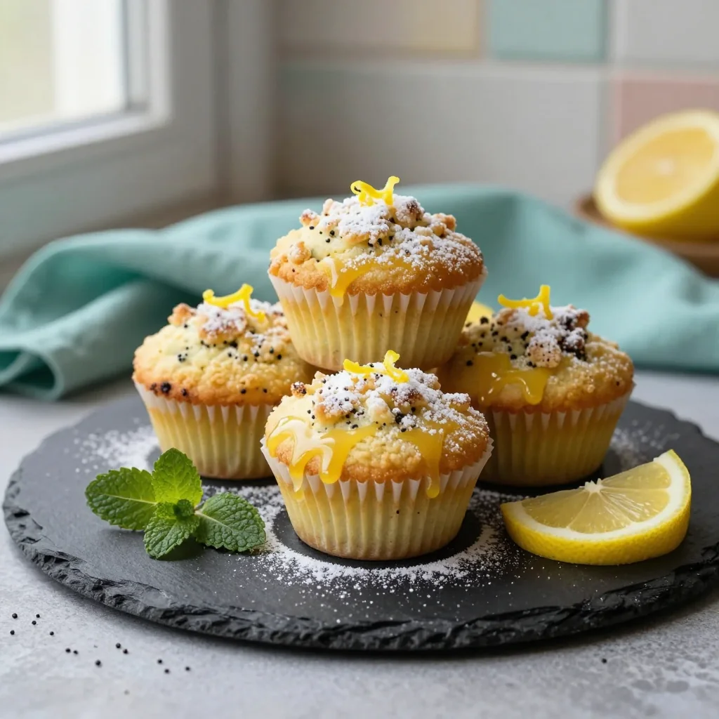 Lemon Poppy Seed Muffins with Streusel Topping