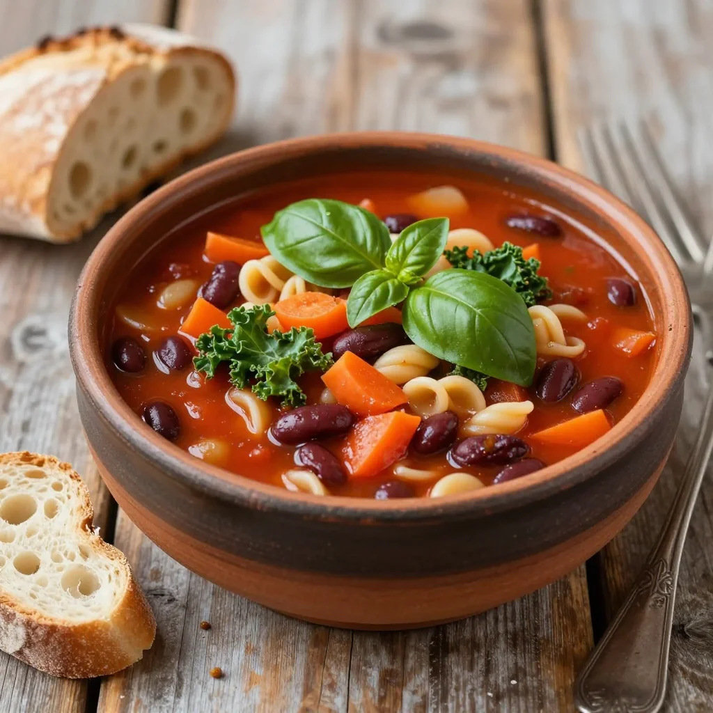 Budget Friendly Minestrone Soup with Beans and Pasta