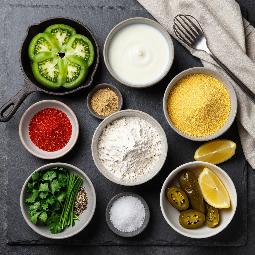 Ingredients for Southern Fried Green Tomatoes
