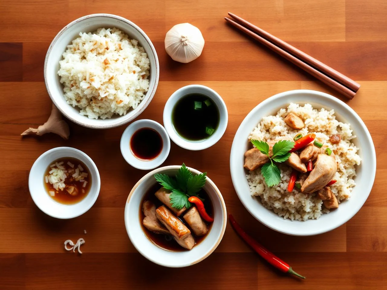 Ingredients for Filipino Chicken Adobo Fried Rice