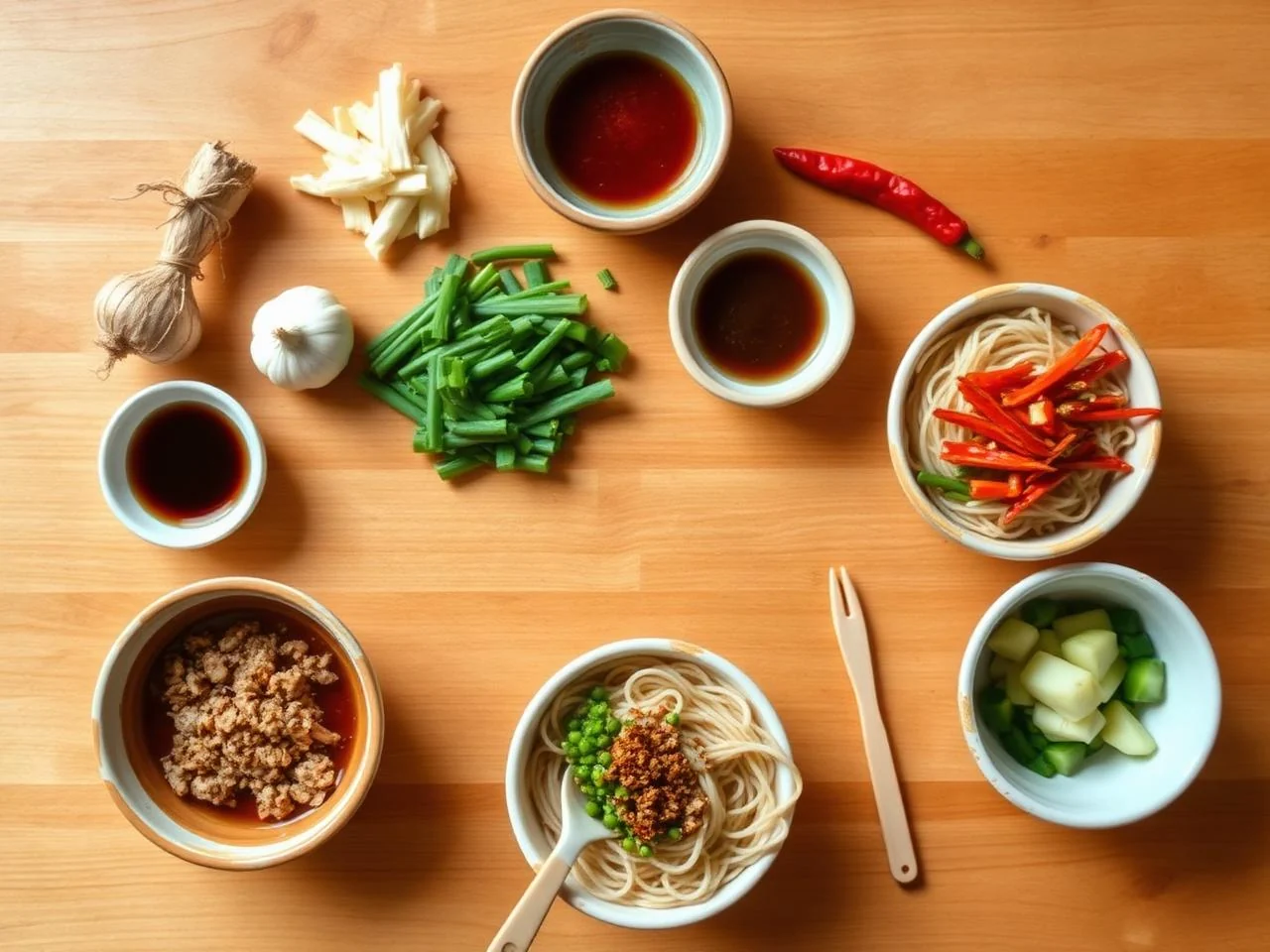 Ingredients for Filipino Pancit Bihon
