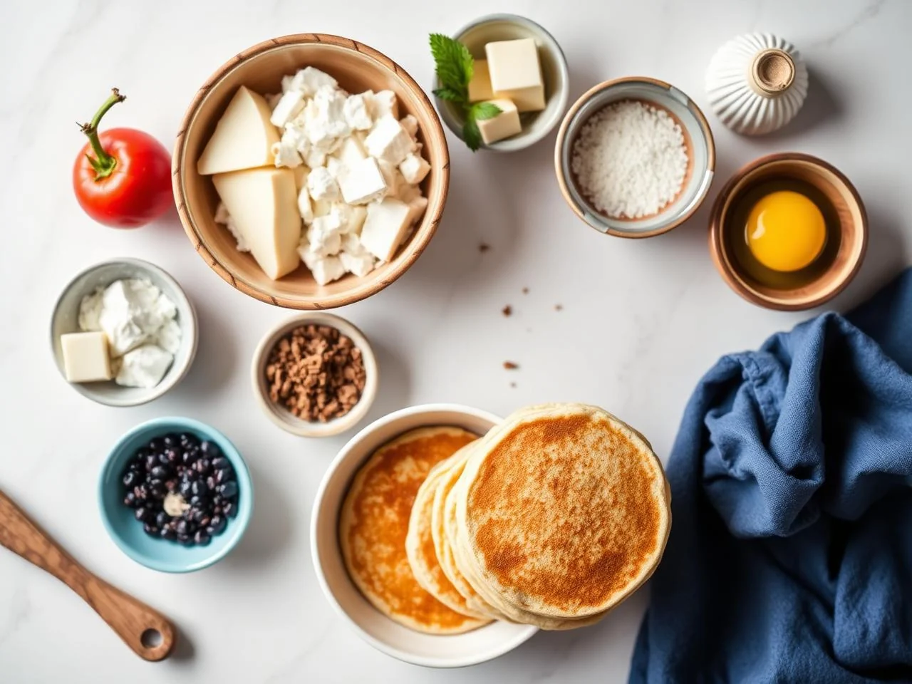 Ingredients for Fluffy Pancake Stack